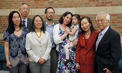 Huang with his family.