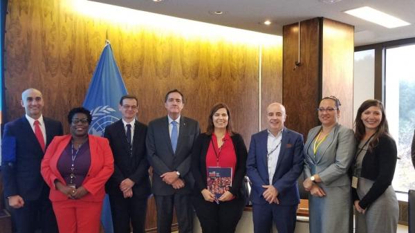 Julio Mazzoleni InsfrÃ¡n, Minister of Health of Paraguay; Adrienne Cox, Unit Chief for Health Analysis, Metrics and Evidence, PAHO/WHO; Ian Brooks; Jarbas Barbosa da Silva, Assistant Director, PAHO/WHO; Paula Otero, Director of the WHO Collaborating Centre in Knowledge Management at the Hospital Italiano de Buenos Aires; Marcelo Dâ€™Agostino, Senior Advisor, PAHO/WHO; Cleopatra Jessurun, Permanent Secretary in the Ministry of Health, Suriname; and Jennifer Nelson, Specialist, Health Digital Solutions Inter-American Development Bank.