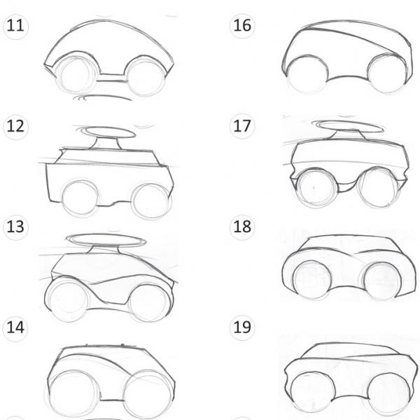 Original sketches from industrial design student Tony Alfaro.