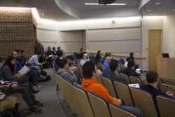 Attendees listen to one of the keynote presentations at the CSL Student Conference.