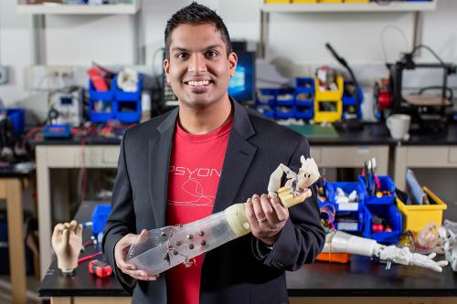 Aadeel Akhtar developed a control algorithm to give prosthetic arm users reliable sensory feedback