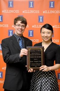 AIAA Illinois Chapter Student President Clayton Summers and CSL Assistant Professor Grace Gao