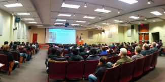 A crowd of nearly 200 attended the opening plenary with Dr. Andy Feng from Yahoo. 