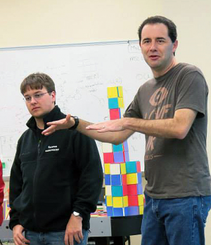 CS Professor Steve Lavalle demoed his Oculus Rift technology to students during a recent visit back to campus.
