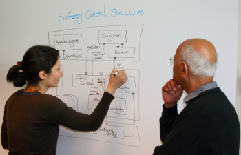 ECE graduate student Homa Alemzadeh and CSL Professor Ravi Iyer discuss the safety control structure they developed to ensure safety during surgeries. 