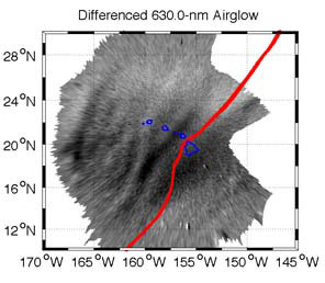 Tsunami signature in the airglow.