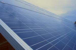 An up-close look at the experimental solar array that has been installed on the University of Illinois at Urbana-Champaign campus. The array is made of 60 solar panels and will be used for research and validation of novel photovoltaic inverter and control technologies.