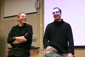 Kevin Hamilton (left) and Christian Sandvig, both co-directors of CSL's new Center for People and Infrastructures (photo credit: Melissa McCabe)