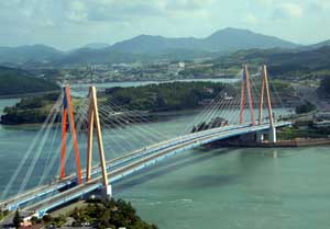 South Korea's Jindo Bridge connects the mainland to Jindo Island.